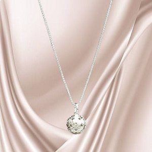 BEAUTIFUL 24"  925 Sterling Silver Box Chain w/12mm Designer Round Ball